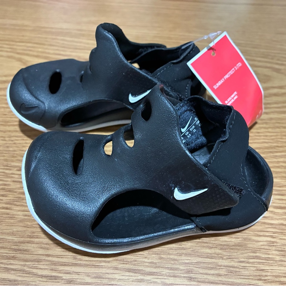 Nike Sunray Protect 3 (TD) Toddler Unisex Size 6c Sandals Black-White DH9465-001